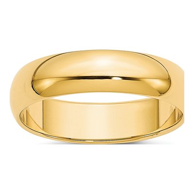14K Yellow Gold 5mm Domed Wedding Band