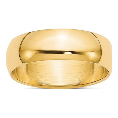 14K Yellow Gold 5.5mm Half Round Wedding Band