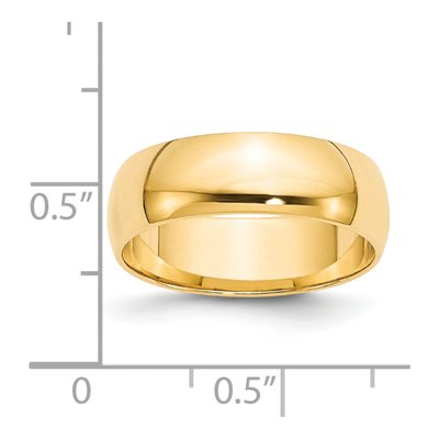 14K Yellow Gold 6mm Half Round Wedding Band – view 4