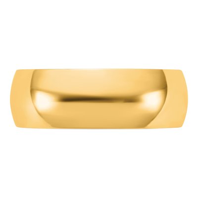 14K Yellow Gold 6.5mm Half Round Wedding Band – view 3