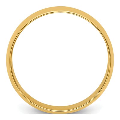 14K Yellow Gold 7mm Half Round Wedding Band – view 3