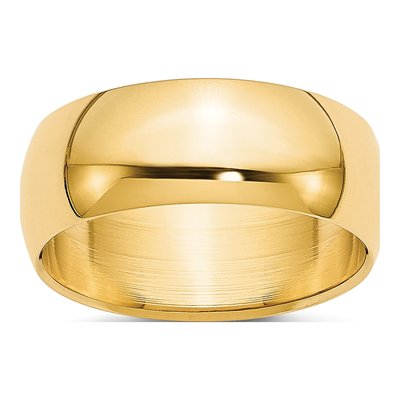 14K Yellow Gold 7mm Half Round Wedding Band