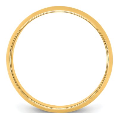 14K Yellow Gold 7.5mm Light-Weight Half Round Wedding Band – view 2