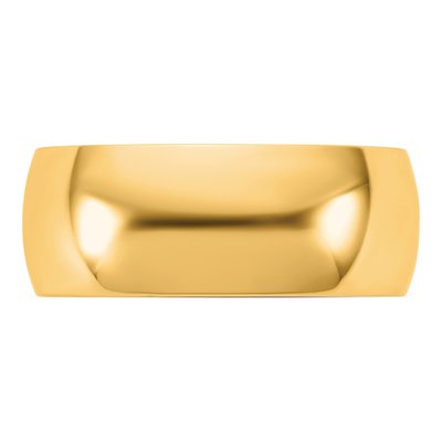 14K Yellow Gold 7.5mm Half Round Wedding Band – view 3