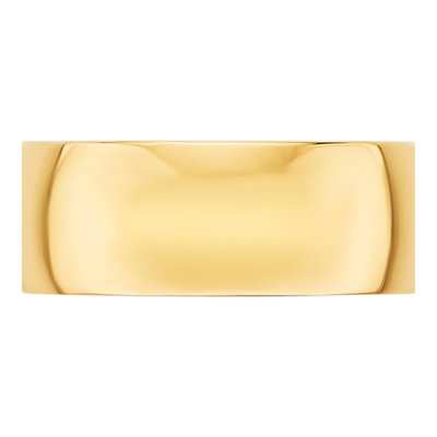 14K Yellow Gold 8mm Half Round Wedding Band – view 3