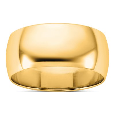 14K Yellow Gold 8.5mm Half Round Wedding Band