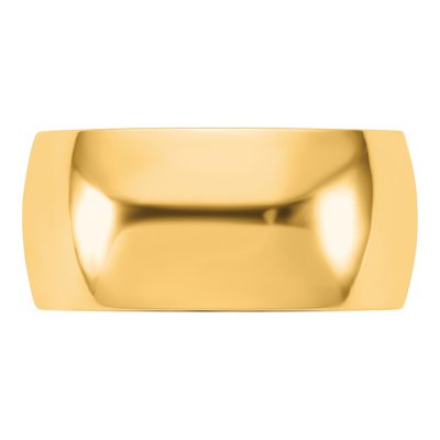 14K Yellow Gold 9mm Half Round Wedding Band – view 3