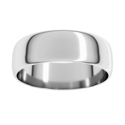 Sterling Silver 6mm Ultra-Lightweight Half Round Wedding Band – view 3