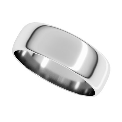 Sterling Silver 6mm Ultra-Lightweight Half Round Wedding Band – view 4