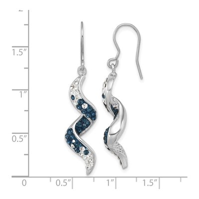 Sterling Silver Crystal Wave Dangle Earrings – view 6