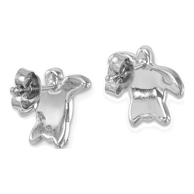 Sterling Silver Crystal Turtle Button Stud Earrings – view 5
