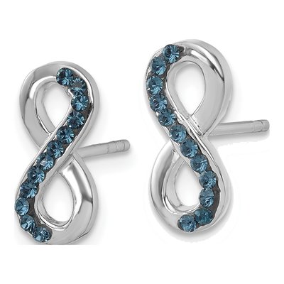 Sterling Silver Crystal Eternity Stud Earrings – view 3