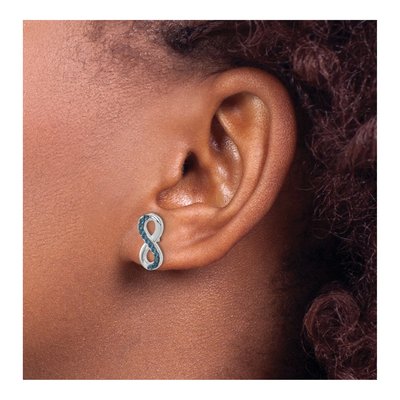 Sterling Silver Crystal Eternity Stud Earrings – view 4