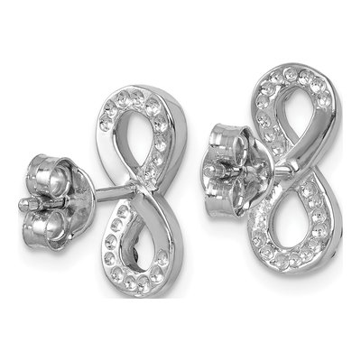 Sterling Silver Crystal Eternity Stud Earrings – view 5