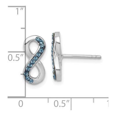 Sterling Silver Crystal Eternity Stud Earrings – view 6