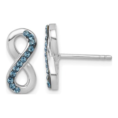Sterling Silver Crystal Eternity Stud Earrings