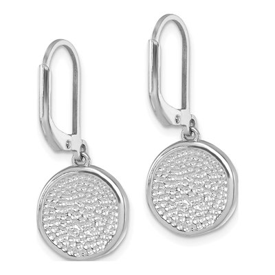 Sterling Silver Crystal Sand Dollar Leverback Earrings – view 5