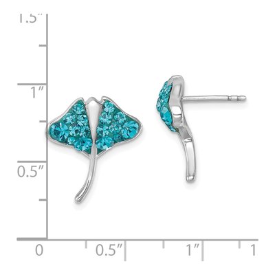 Sterling Silver Crystal Stingray Stud Earrings – view 6