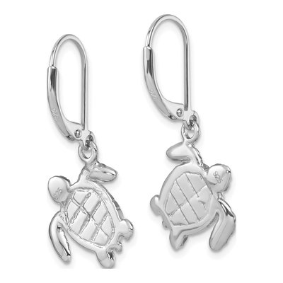 Sterling Silver Crystal Turtle Leverback Earrings – view 5