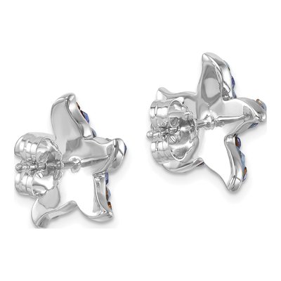 Sterling Silver Crystal Starfish Stud Earrings – view 5