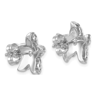 Sterling Silver Crystal Starfish Stud Earrings – view 5