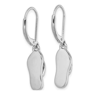 Sterling Silver Crystal Flip Flop Leverback Earrings – view 5