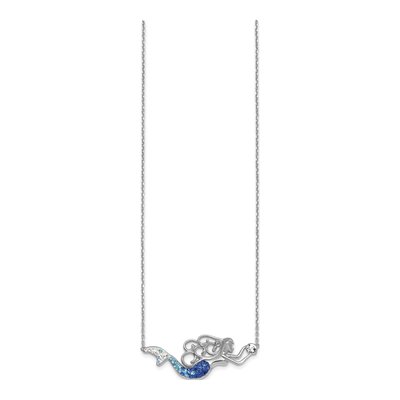 Sterling Silver Crystal Mermaid Pendant Necklace – view 3