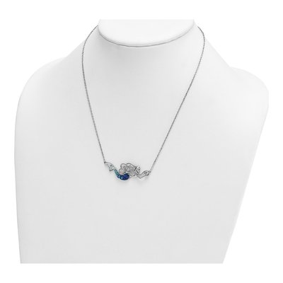Sterling Silver Crystal Mermaid Pendant Necklace – view 4