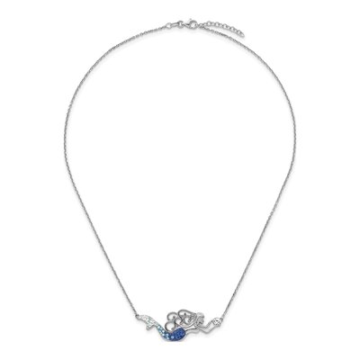 Sterling Silver Crystal Mermaid Pendant Necklace – view 5