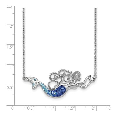 Sterling Silver Crystal Mermaid Pendant Necklace – view 6