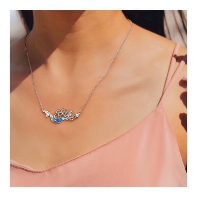 Sterling Silver Crystal Mermaid Pendant Necklace – view 7