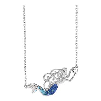 Sterling Silver Crystal Mermaid Pendant Necklace – view 8