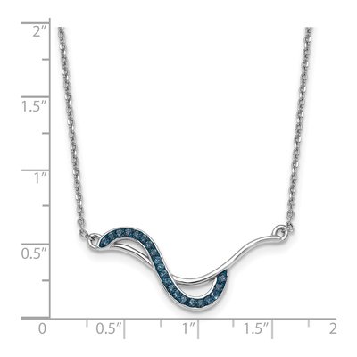 Sterling Silver Crystal Wave Pendant Necklace – view 6