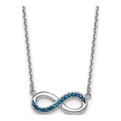 Sterling Silver Crystal Eternity Pendant Necklace