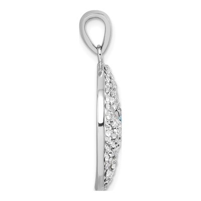 Sterling Silver Crystal Sand Dollar Pendant – view 3