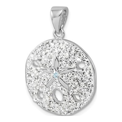 Sterling Silver Crystal Sand Dollar Pendant – view 5