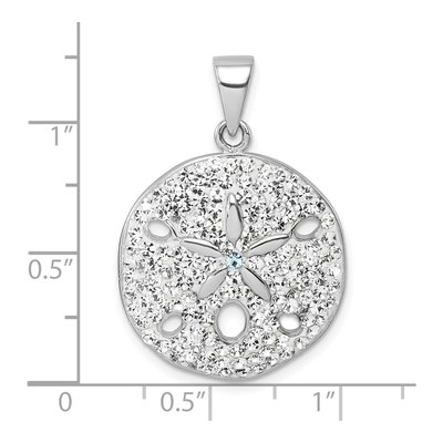 Sterling Silver Crystal Sand Dollar Pendant – view 6