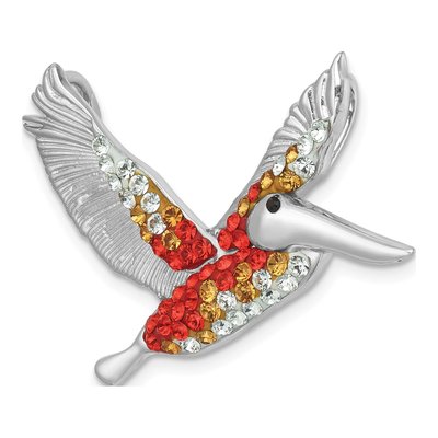 Sterling Silver Crystal Pelican Pendant – view 5