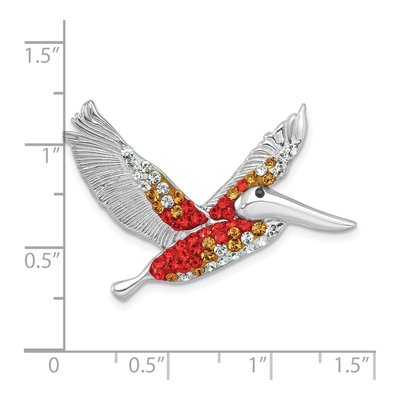 Sterling Silver Crystal Pelican Pendant – view 6