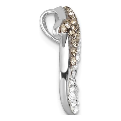 Sterling Silver Crystal Dolphin Slide Pendant – view 3