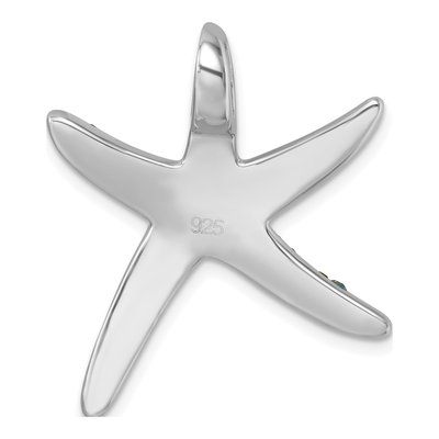 Sterling Silver Crystal Starfish Slide Pendant – view 4