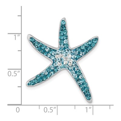 Sterling Silver Crystal Starfish Slide Pendant – view 6