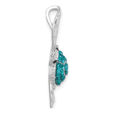 Sterling Silver Crystal Turtle Slide Pendant – view 3