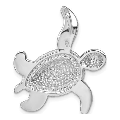Sterling Silver Crystal Turtle Slide Pendant – view 4