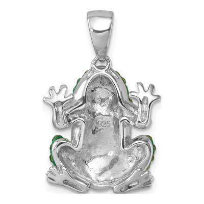 Sterling Silver Crystal Frog Pendant – view 4