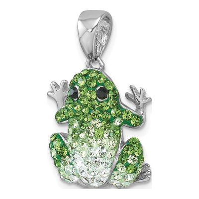 Sterling Silver Crystal Frog Pendant – view 5
