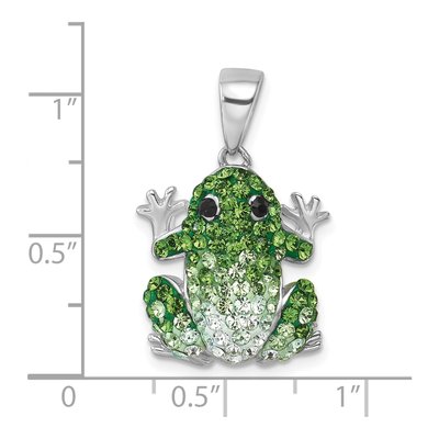 Sterling Silver Crystal Frog Pendant – view 6