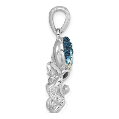 Sterling Silver Crystal Octopus Pendant – view 3