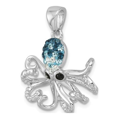 Sterling Silver Crystal Octopus Pendant – view 5