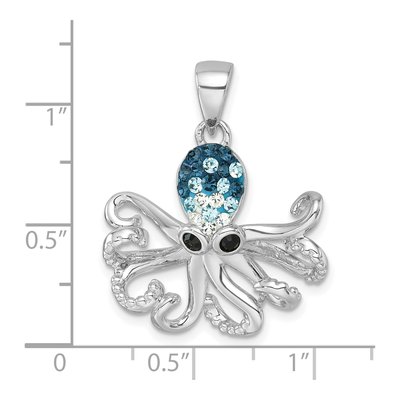 Sterling Silver Crystal Octopus Pendant – view 6